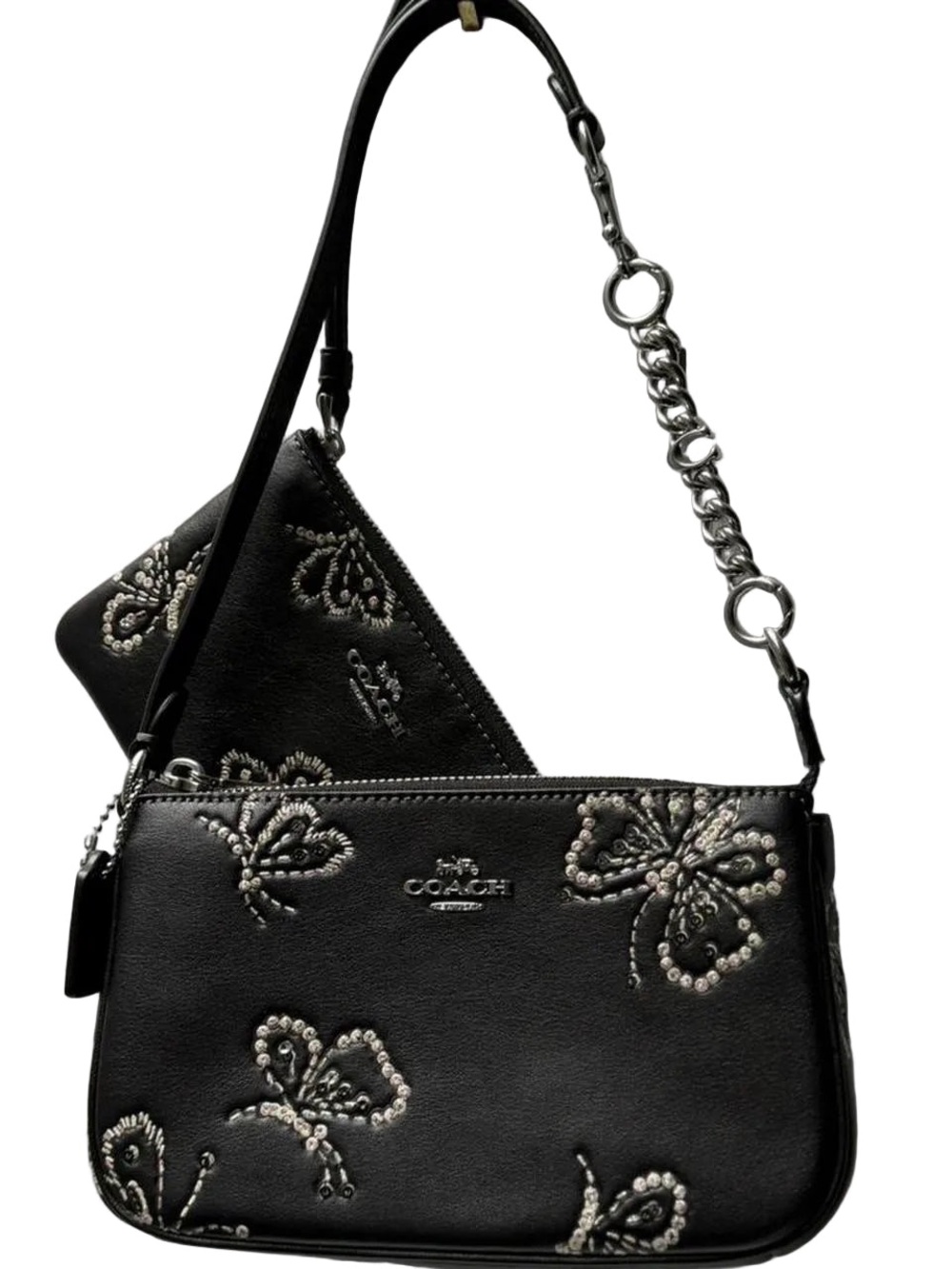 NWT Coach Nolita 19 With Sparkly Butterfly CCF58 & Wristlet Set